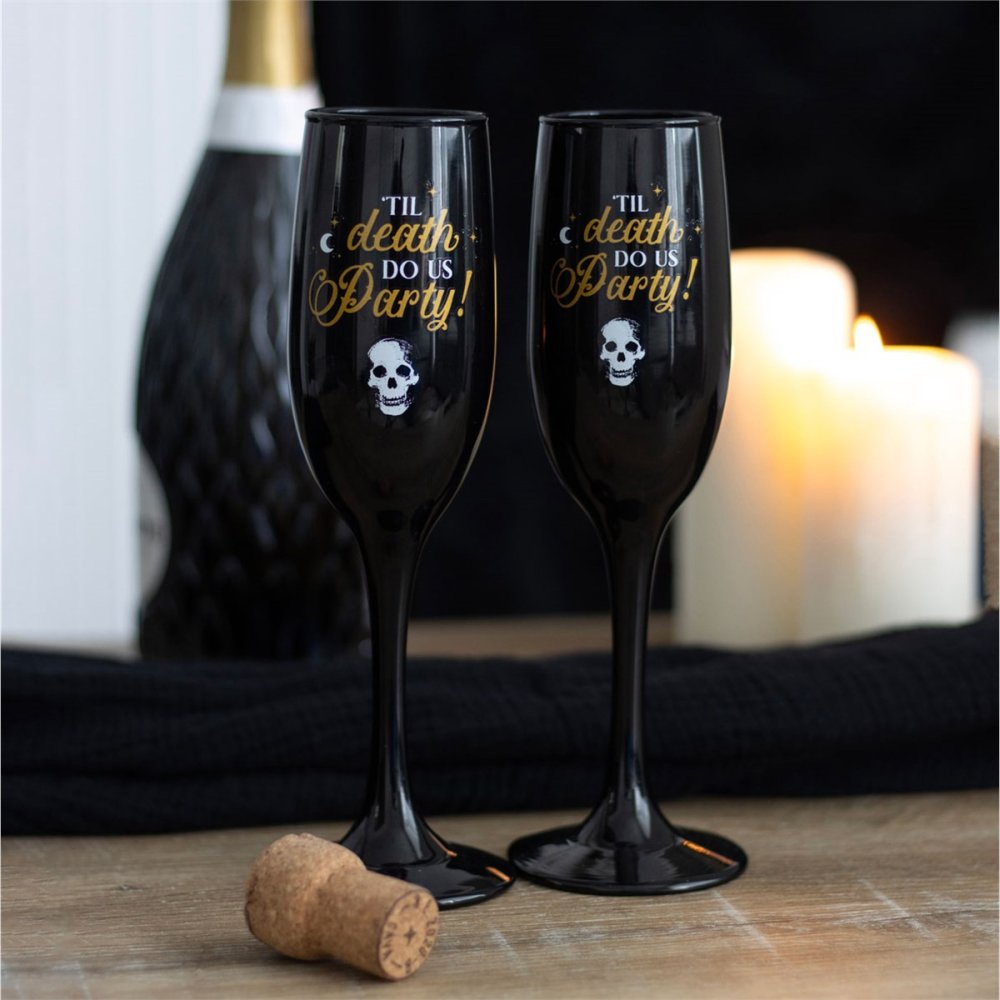 Something Different - Til Death Do Us Party Flute Set Verre de champagne - Noir